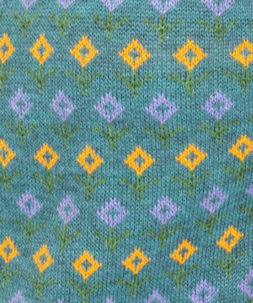 nemne store（ネンネストア）の「ジャガード編みサマーポロニットカーディガン（ニット/セーター・レディース・ブルー/アイボリー・フリー）」の4枚目の写真