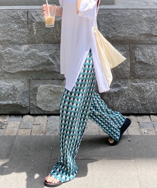 Vipoa（ヴィポア）の「パターンプリーツパンツ（その他パンツ・レディース・ブルー・FREE）」の7枚目の写真