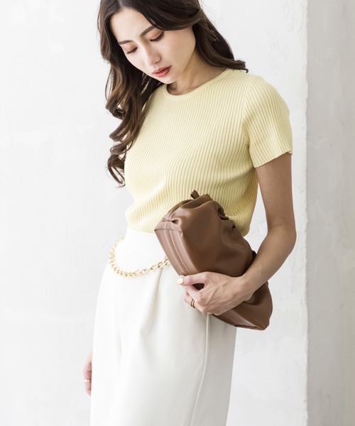 Julia Boutique（ジュリアブティック）の「3WAYチェーンギャザーショルダーバッグ/22138（ショルダーバッグ・レディース・ブラウン/パープル/ホワイト/ブラック・ONE）」の9枚目の写真