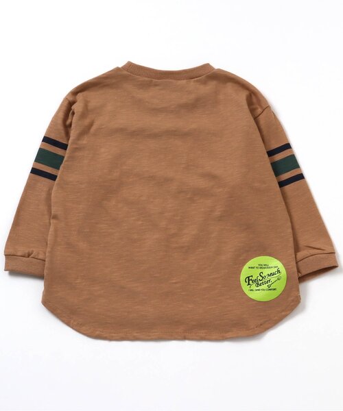 BREEZE（ブリーズ）の「袖ラインTシャツ（Tシャツ/カットソー・キッズ・ブラウン/オフホワイト/レッド/カーキ・100/120/140/90/110/80/130）」の12枚目の写真