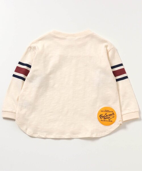 BREEZE（ブリーズ）の「袖ラインTシャツ（Tシャツ/カットソー・キッズ・ブラウン/オフホワイト/レッド/カーキ・100/120/140/90/110/80/130）」の15枚目の写真