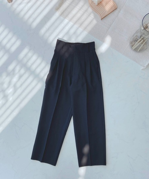 AS KNOW AS plus(アズノゥアズプラス)の「●ハイウエストストレートパンツ セットアップ可能(スラックス・レディース・ブラック/オレンジ/ベージュ系その他/グリーン系その他・FREE)」の8枚目の写真