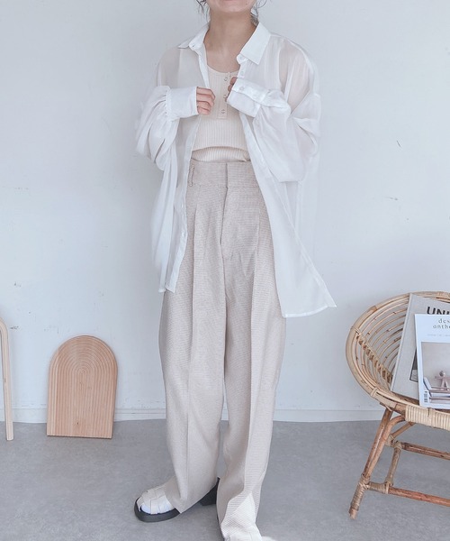 AS KNOW AS plus(アズノゥアズプラス)の「●ハイウエストストレートパンツ セットアップ可能(スラックス・レディース・ブラック/オレンジ/ベージュ系その他/グリーン系その他・FREE)」の14枚目の写真
