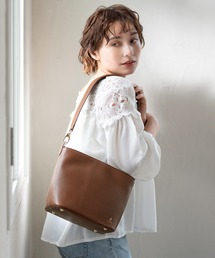 [mieno]牛革レザーカジュアルショルダーバッグ