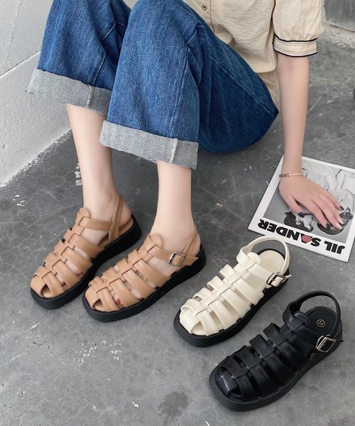 Shoes in Closet（シューズインクロゼット）の「厚底 プラットフォーム グルカサンダル 7489（サンダル）」 - WEAR