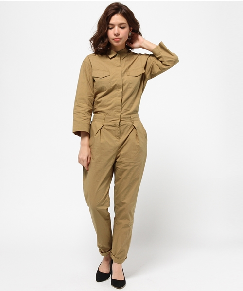 ROSE BUD(ローズバッド)の「LOP-15125 L/S JUMP SUITS(サロペット/オーバーオール・レディース・オリーブ/キャメル・ONE SIZE)」の2枚目の写真