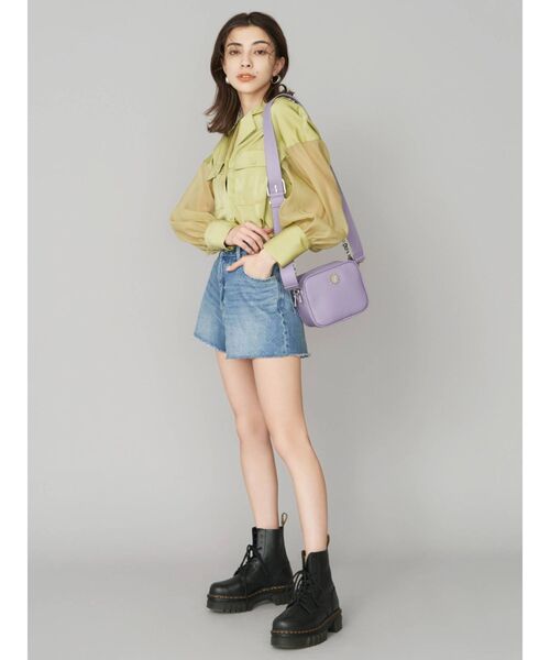 EVRIS（エヴリス）の「オープンカラーシアーコンビシャツ（シャツ/ブラウス・レディース・ブラック/グリーン/アイボリー・FREE）」の13枚目の写真