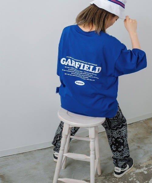 B ONE SOUL(ビーワンソウル)の「【Sequence by B ONE SOUL × GARFIELD】バックプリント ワンポイント Tシャツ(Tシャツ/カットソー・メンズ・ホワイト/ブラック/ブルー・LARGE/MEDIUM)」の8枚目の写真
