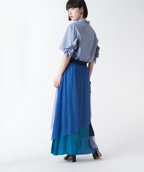 La SRIC(ラスリック)の「La SRIC / イレギュラーヘムレイヤードSK(スカート・レディース・ブラック/ブルー・38)」の19枚目の写真