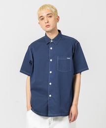 XLARGE | OVERDYE S/S SHIRT/ 加工　半袖　ロゴ　刺繍　シャツ(シャツ/ブラウス)