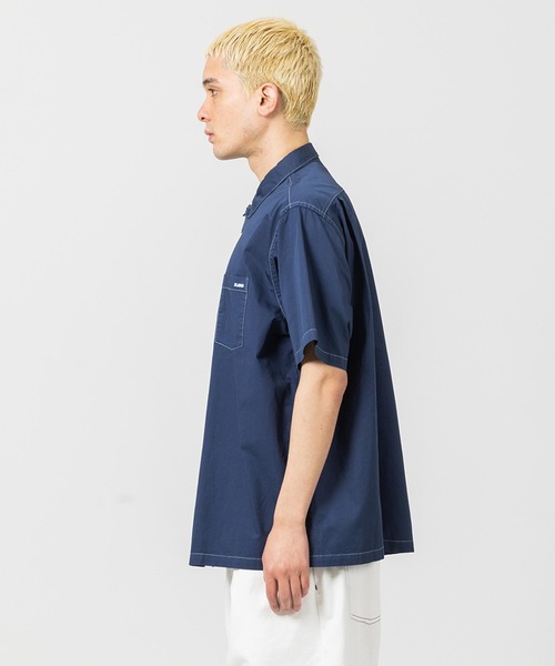 XLARGE（エクストララージ）の「OVERDYE S/S SHIRT/ メンズ　オーバーダイ加工　ロゴ刺繍　半袖シャツ（シャツ/ブラウス・メンズ・ブラック/ネイビー/ブラウン/グリーン・S/M/L/XL）」の6枚目の写真