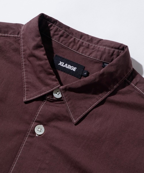 XLARGE（エクストララージ）の「OVERDYE S/S SHIRT/ メンズ　オーバーダイ加工　ロゴ刺繍　半袖シャツ（シャツ/ブラウス・メンズ・ブラック/ネイビー/ブラウン/グリーン・S/M/L/XL）」の15枚目の写真
