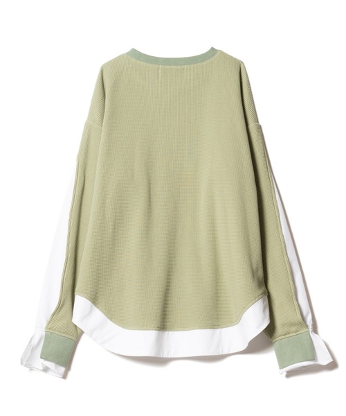 LAYMEE(レイミー)の「Layered thermal CS / レイヤードサーマルカットソー(Tシャツ/カットソー・レディース・ミント/アイボリー/ブラック・FREE)」の7枚目の写真