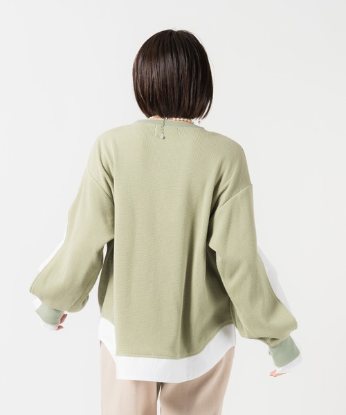 LAYMEE(レイミー)の「Layered thermal CS / レイヤードサーマルカットソー(Tシャツ/カットソー・レディース・ミント/アイボリー/ブラック・FREE)」の13枚目の写真