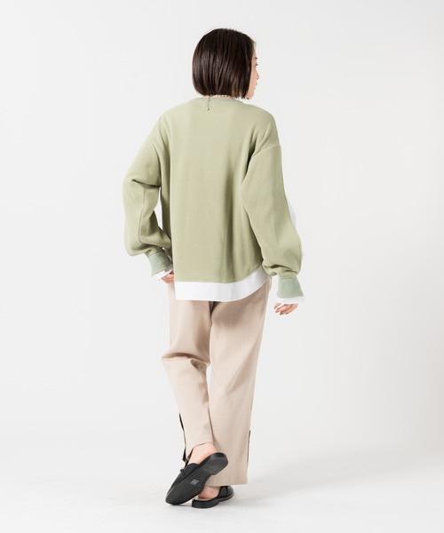 LAYMEE(レイミー)の「Layered thermal CS / レイヤードサーマルカットソー(Tシャツ/カットソー・レディース・ミント/アイボリー/ブラック・FREE)」の15枚目の写真