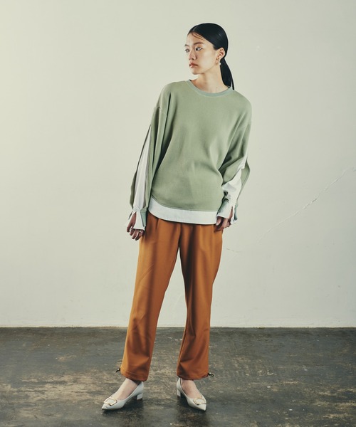 LAYMEE(レイミー)の「Layered thermal CS / レイヤードサーマルカットソー(Tシャツ/カットソー・レディース・ミント/アイボリー/ブラック・FREE)」の19枚目の写真