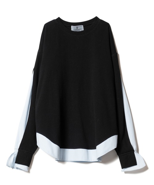 LAYMEE(レイミー)の「Layered thermal CS / レイヤードサーマルカットソー(Tシャツ/カットソー・レディース・ミント/アイボリー/ブラック・FREE)」の6枚目の写真