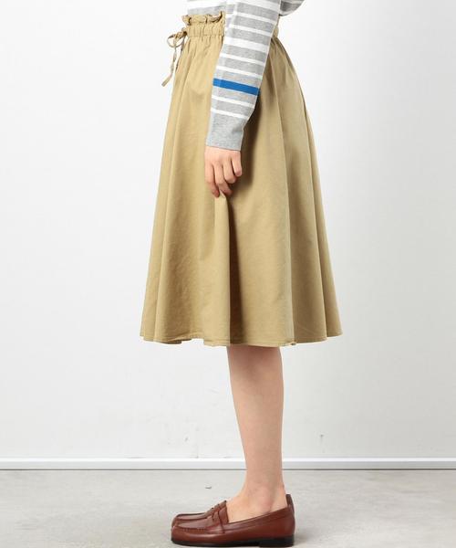 coen（コーエン）の「ギャザーフレアスカート（スカート・レディース・ベージュ/オリーブ/ネイビー・LARGE/MEDIUM）」の12枚目の写真