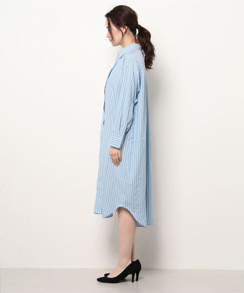 Samansa Mos2 blue（サマンサモスモスブルー）の「【接触冷感】マルチスタイルシャツワンピース（シャツワンピース・レディース・ホワイト/ネイビー/オフホワイト/イエロー/サックスブルー/ブルー/ラベンダー・MEDIUM/LARGE）」の8枚目の写真