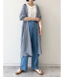 Samansa Mos2 blue | 【接触冷感】マルチスタイルシャツワンピース(シャツワンピース)