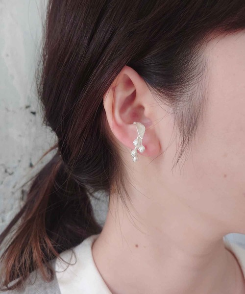 エムスール　m.soeur ミニバッグ　イヤーカフ　セット m.soeur イヤーカフ 花とつぼみのイヤーカフ＊シルバー