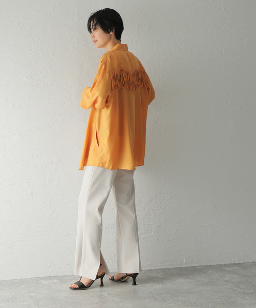 NOMA t.d.（ノーマティーディー）の「別注【NOMA t.d./ノーマティーディー】フリンジSH JK：シャツ（シャツ/ブラウス・レディース・ブラック/オレンジ・FREE）」の16枚目の写真