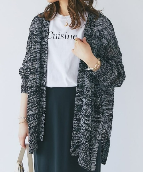 RIVE DROITE(リヴドロワ)の「サイドスリットニットカーディガン(カーディガン/ボレロ・レディース・ブラック/グレー/ベージュ・FREE)」の2枚目の写真