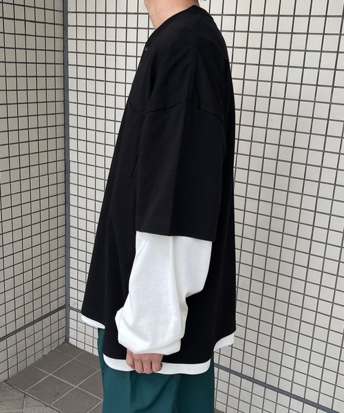 kutir（クティール）の「ヘンリーネック無地ポケットTシャツ（Tシャツ/カットソー・メンズ・ボルドー/オフホワイト/ブラック/グリーン/ブラウン/カーキ・MEDIUM/LARGE）」の22枚目の写真