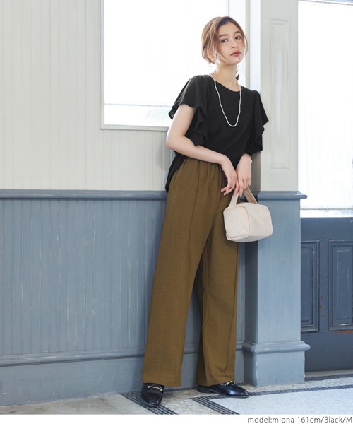 coca(coca)(コカ)の「袖フリルトップス(Tシャツ/カットソー・レディース・ホワイト/ブラック/カーキ/ブルー・M/L)」の12枚目の写真