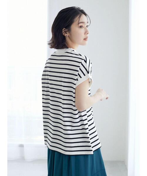 Petit fleur（プチフルール）の「・Petit Fleur ボーダーモックネックTシャツ（Tシャツ/カットソー・レディース・ブラック/オフホワイト・FREE）」の19枚目の写真