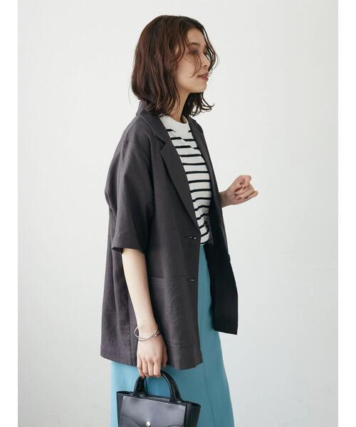 Petit fleur（プチフルール）の「・Petit Fleur ボーダーモックネックTシャツ（Tシャツ/カットソー・レディース・ブラック/オフホワイト・FREE）」の3枚目の写真