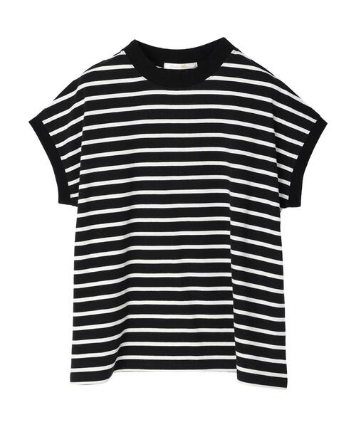 Petit fleur（プチフルール）の「・Petit Fleur ボーダーモックネックTシャツ（Tシャツ/カットソー・レディース・ブラック/オフホワイト・FREE）」の4枚目の写真