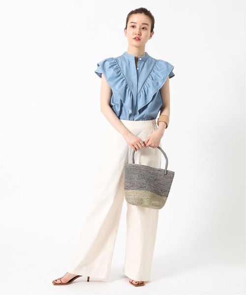 美品 イエナ IENA スラブシャンブレー レース ブラウス IENA - 美品 イエナ IENA スラブシャンブレー レース ブラウスの通販