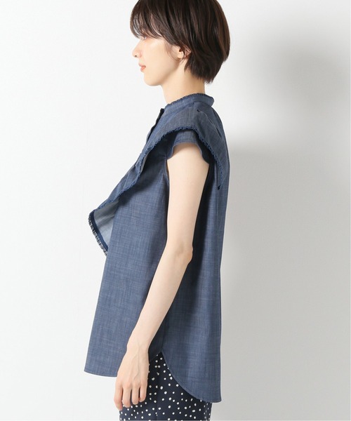 美品 イエナ IENA スラブシャンブレー レース ブラウス IENA（イエナ）の「スラブシャンブレーレースブラウス（シャツ