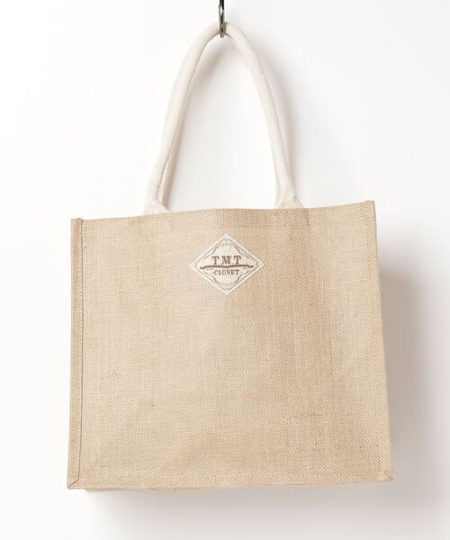 TMT(ティーエムティー)の「NATURAL JUTE BAG(TMT BEAR)(トートバッグ・メンズ・オレンジ/ブラウン/ネイビー・FREE)」の5枚目の写真