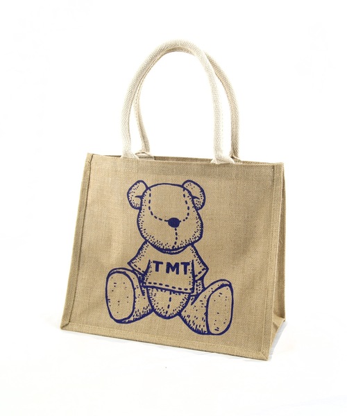 TMT(ティーエムティー)の「NATURAL JUTE BAG(TMT BEAR)(トートバッグ・メンズ・オレンジ/ブラウン/ネイビー・FREE)」の1枚目の写真
