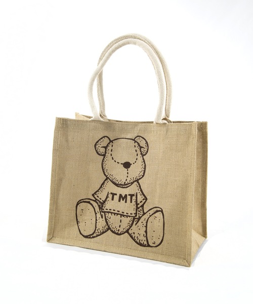 TMT(ティーエムティー)の「NATURAL JUTE BAG(TMT BEAR)(トートバッグ・メンズ・オレンジ/ブラウン/ネイビー・FREE)」の2枚目の写真