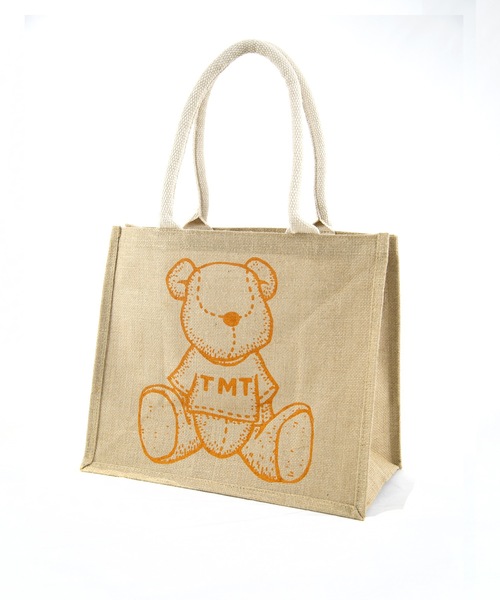 TMT(ティーエムティー)の「NATURAL JUTE BAG(TMT BEAR)(トートバッグ・メンズ・オレンジ/ブラウン/ネイビー・FREE)」の3枚目の写真