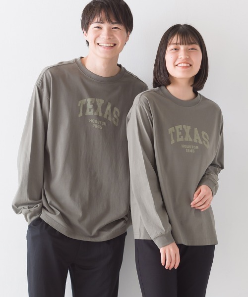OMNES（オムネス）の「ユニセックス バイオポリウォッシュ 綿100％プリント長袖Tシャツ（Tシャツ/カットソー・レディース・ホワイト/ブラック/ピンクベージュ/チャコール・SMALL/MEDIUM/LARGE/X-LARGE）」の4枚目の写真