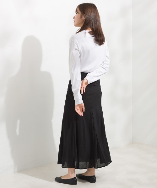 OMNES（オムネス）の「ユニセックス バイオポリウォッシュ 綿100％プリント長袖Tシャツ（Tシャツ/カットソー・レディース・ホワイト/ブラック/ピンクベージュ/チャコール・SMALL/MEDIUM/LARGE/X-LARGE）」の7枚目の写真