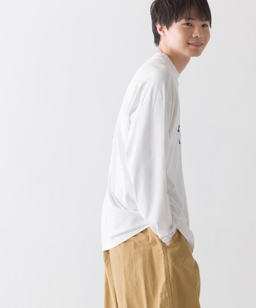 OMNES（オムネス）の「ユニセックス バイオポリウォッシュ 綿100％プリント長袖Tシャツ（Tシャツ/カットソー・レディース・ホワイト/ブラック/ピンクベージュ/チャコール・SMALL/MEDIUM/LARGE/X-LARGE）」の10枚目の写真