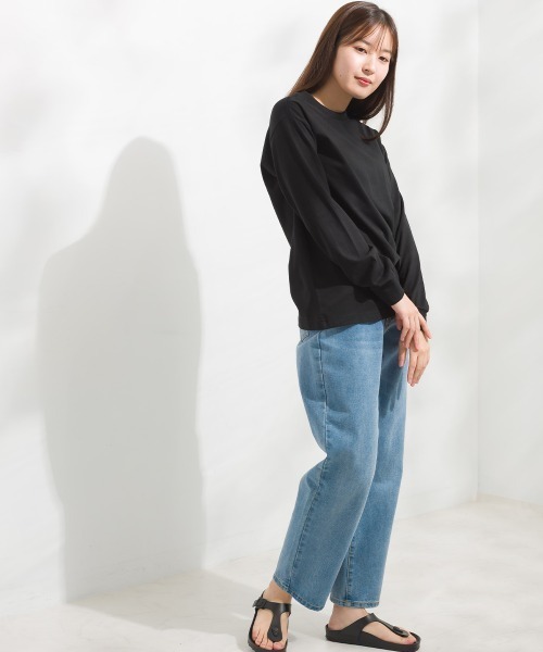 OMNES（オムネス）の「ユニセックス バイオポリウォッシュ 綿100％プリント長袖Tシャツ（Tシャツ/カットソー・レディース・ホワイト/ブラック/ピンクベージュ/チャコール・SMALL/MEDIUM/LARGE/X-LARGE）」の13枚目の写真