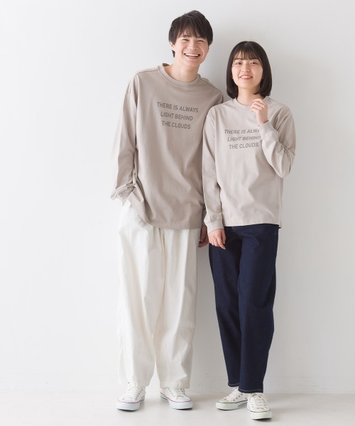 OMNES（オムネス）の「ユニセックス バイオポリウォッシュ 綿100％プリント長袖Tシャツ（Tシャツ/カットソー・レディース・ホワイト/ブラック/ピンクベージュ/チャコール・SMALL/MEDIUM/LARGE/X-LARGE）」の21枚目の写真