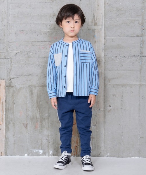 RAGMART（ラグマート）の「バンドカラーシャツ（シャツ/ブラウス・キッズ・グレー/ストライプ/チェック・90cm/80ｃｍ）」の7枚目の写真