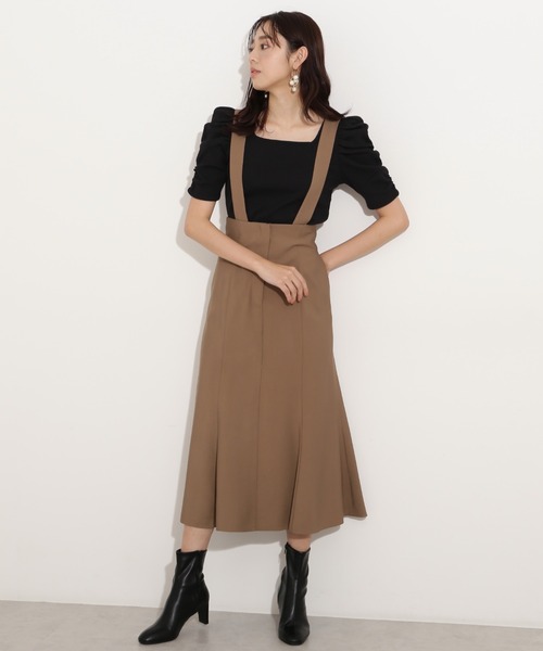 NATURAL BEAUTY BASIC（ナチュラルビューティーベーシック）の「サス付マーメイドスカート（スカート・レディース・ブラック/オレンジ/キャメル・SMALL/MEDIUM）」の11枚目の写真