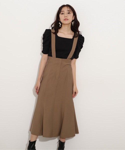 NATURAL BEAUTY BASIC（ナチュラルビューティーベーシック）の「サス付マーメイドスカート（スカート・レディース・ブラック/オレンジ/キャメル・SMALL/MEDIUM）」の14枚目の写真