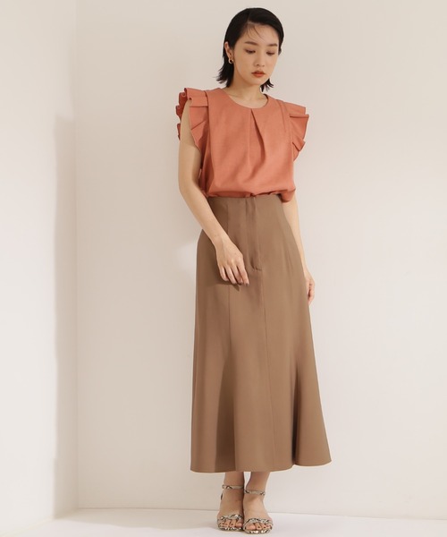 NATURAL BEAUTY BASIC（ナチュラルビューティーベーシック）の「サス付マーメイドスカート（スカート・レディース・ブラック/オレンジ/キャメル・SMALL/MEDIUM）」の9枚目の写真