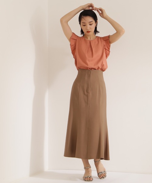 NATURAL BEAUTY BASIC（ナチュラルビューティーベーシック）の「サス付マーメイドスカート（スカート・レディース・ブラック/オレンジ/キャメル・SMALL/MEDIUM）」の10枚目の写真