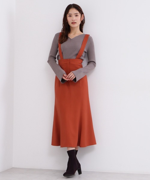 NATURAL BEAUTY BASIC（ナチュラルビューティーベーシック）の「サス付マーメイドスカート（スカート・レディース・ブラック/オレンジ/キャメル・SMALL/MEDIUM）」の18枚目の写真