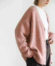 ミックス編みニットカーディガン
